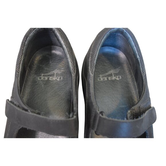 Dansko Black Leather Mary Jane Clogs Women's Size 39 US 8.5 Hook & Loop Workwear - Picture 4 of 8